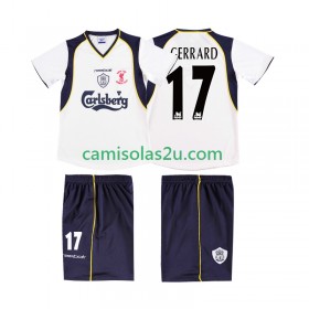 Camisolas de futebol Liverpool GERRARD 17 LWP 2001 Retro Equipamento Alternativa 2002 Manga Curta